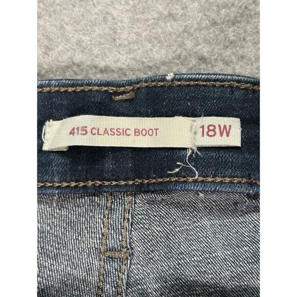 Levis 415 Jeans Womens 18W Waist34 M Classic Boot Cut Stretch Blue Denim - Picture 2 of 16